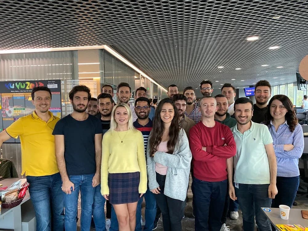 The Dergilik team, standing together in the office